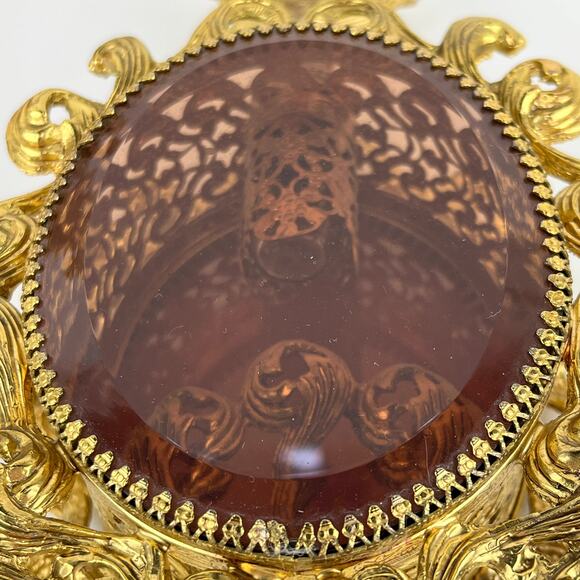 Ormolu Hollywood Regency Set of 2 Perfume Bottles (dauber missing) - Picture 8 of 10